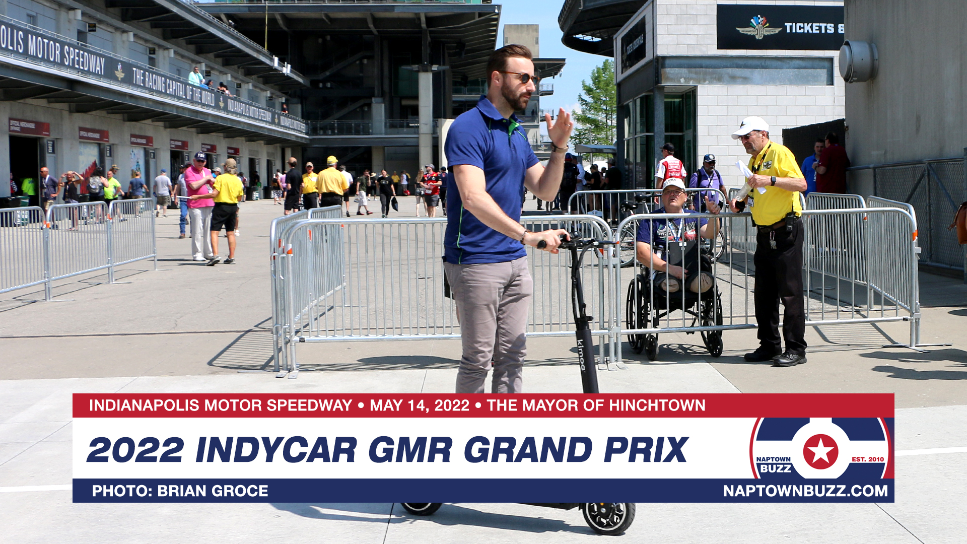 Mayor of Hinchtown on Indy Car Grand Prix Race Day, May 14, 2022