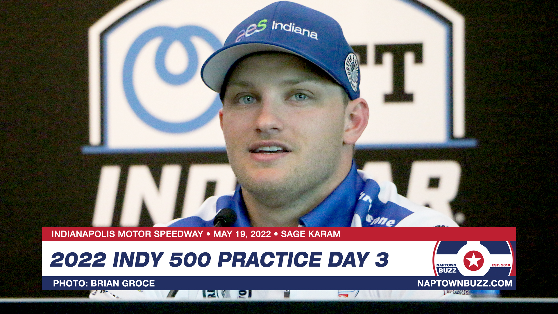 Sage Karam on Indy 500 Practice Day 3 at Indianapolis Motor Speedway on May 19, 2022