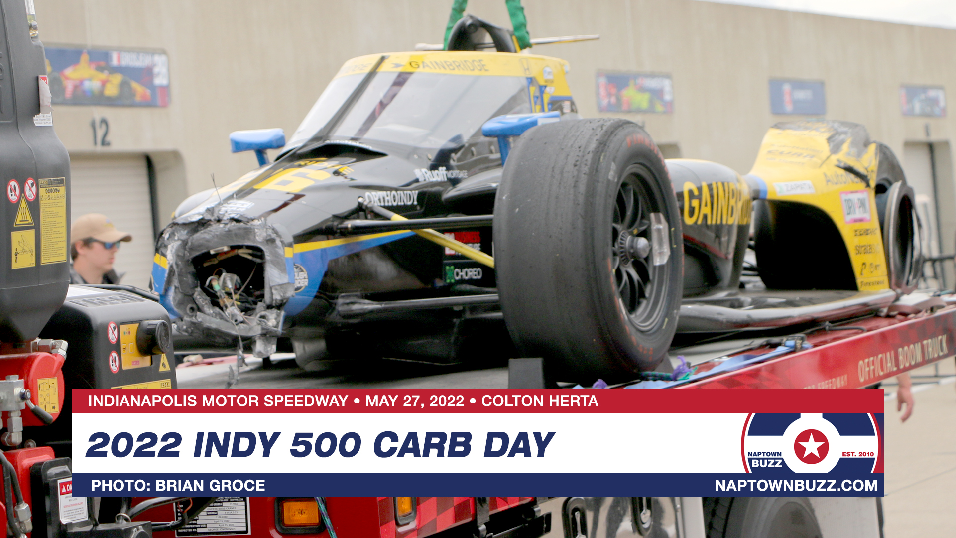 Indy 500 Carb Day May 27, 2022 Colton Herta Car Crash