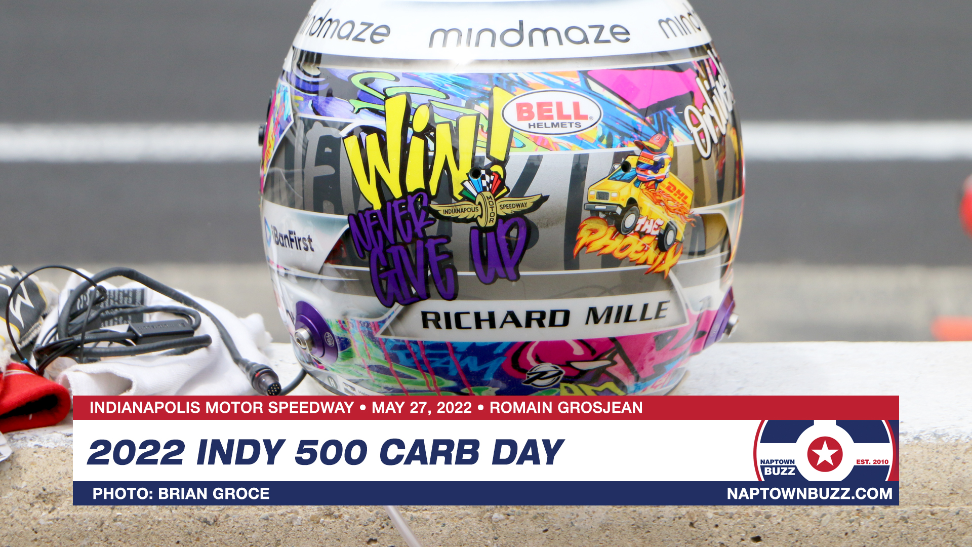 Indy 500 Carb Day May 27, 2022 Romain Grosjean's Helmet