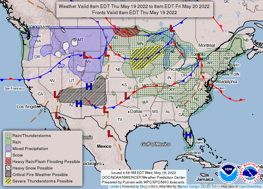 Indy 500 Practice Weather Forecast May 18, 2022