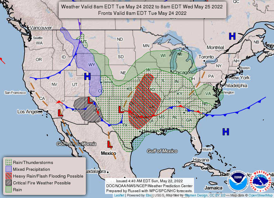 US 3 Day Weather Forecast-2022-05-22