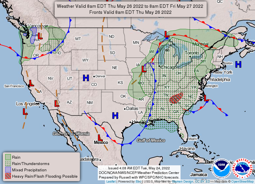 United States 3-Day Forecast for May 24, 2022 (Day 3)