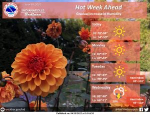 Indianapolis Weather Forecast for June 19, 2022