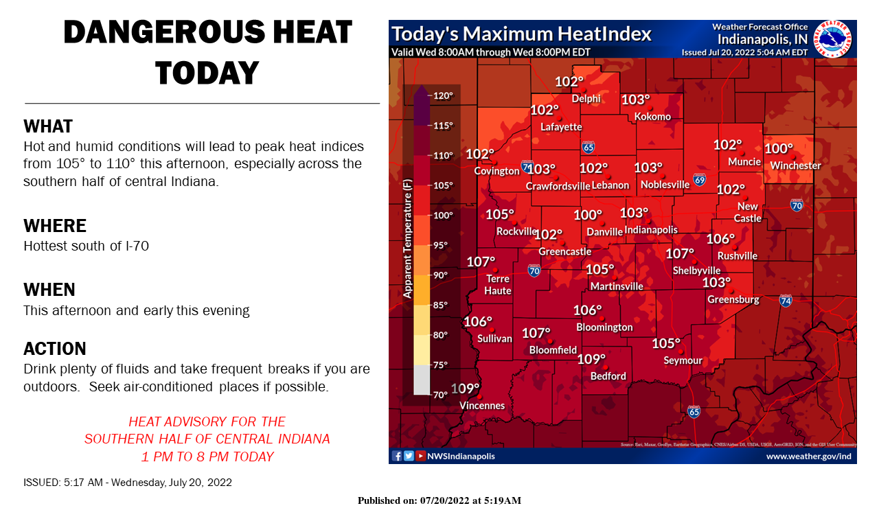 July 20, 2022, Indianapolis, Indiana Weather Forecast