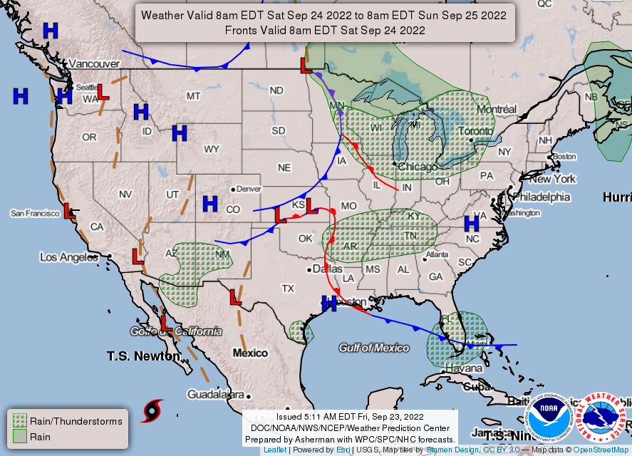 United States 3-Day Forecast for September 23, 2022 (Day 2)