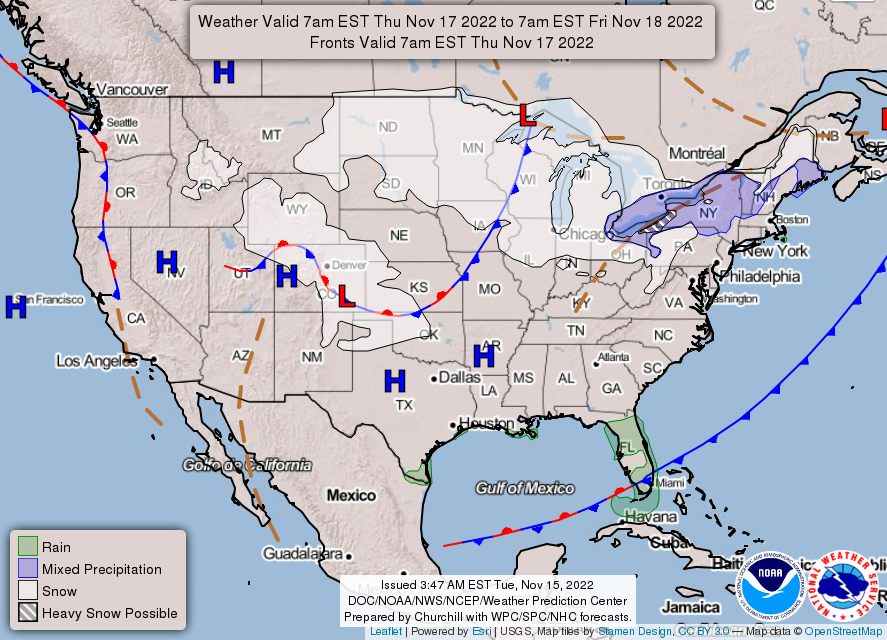 United States 3-Day Forecast for November 15, 2022 (Day 3)