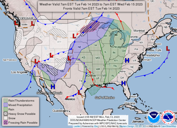 February 13, 2023, Indianapolis, Indiana Weather Forecast