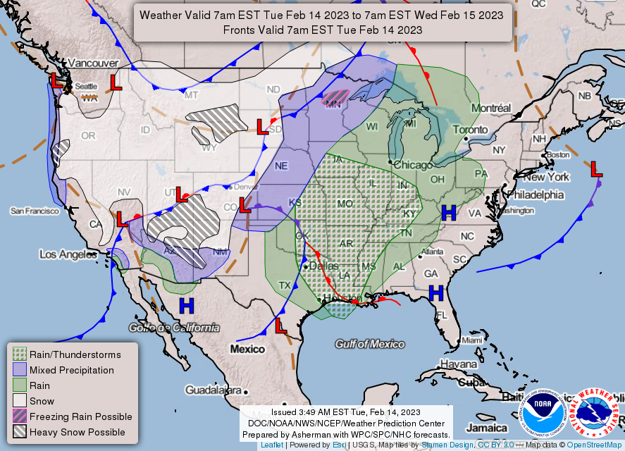 Wind Advisory; February 14, 2023, Indianapolis, Indiana Weather Forecast